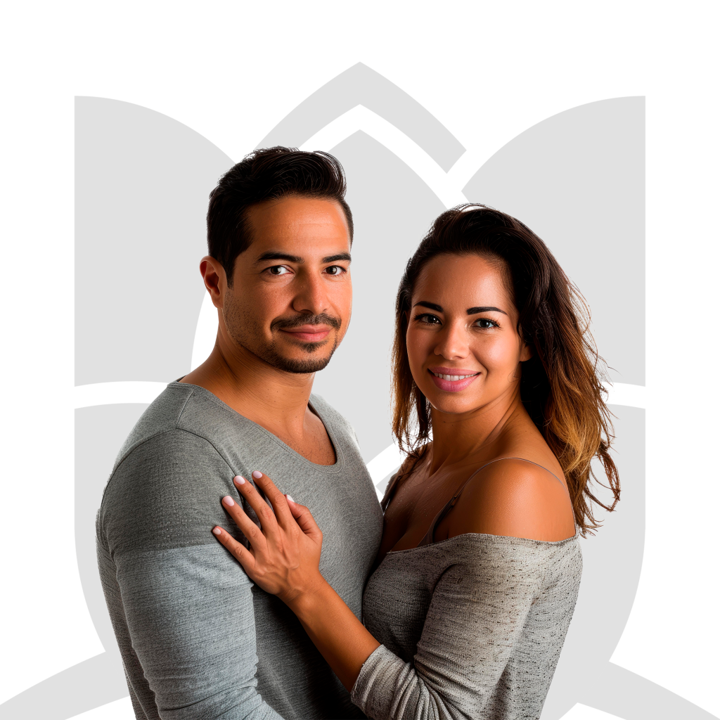 Pareja que representa el estilo de vida de Floralia