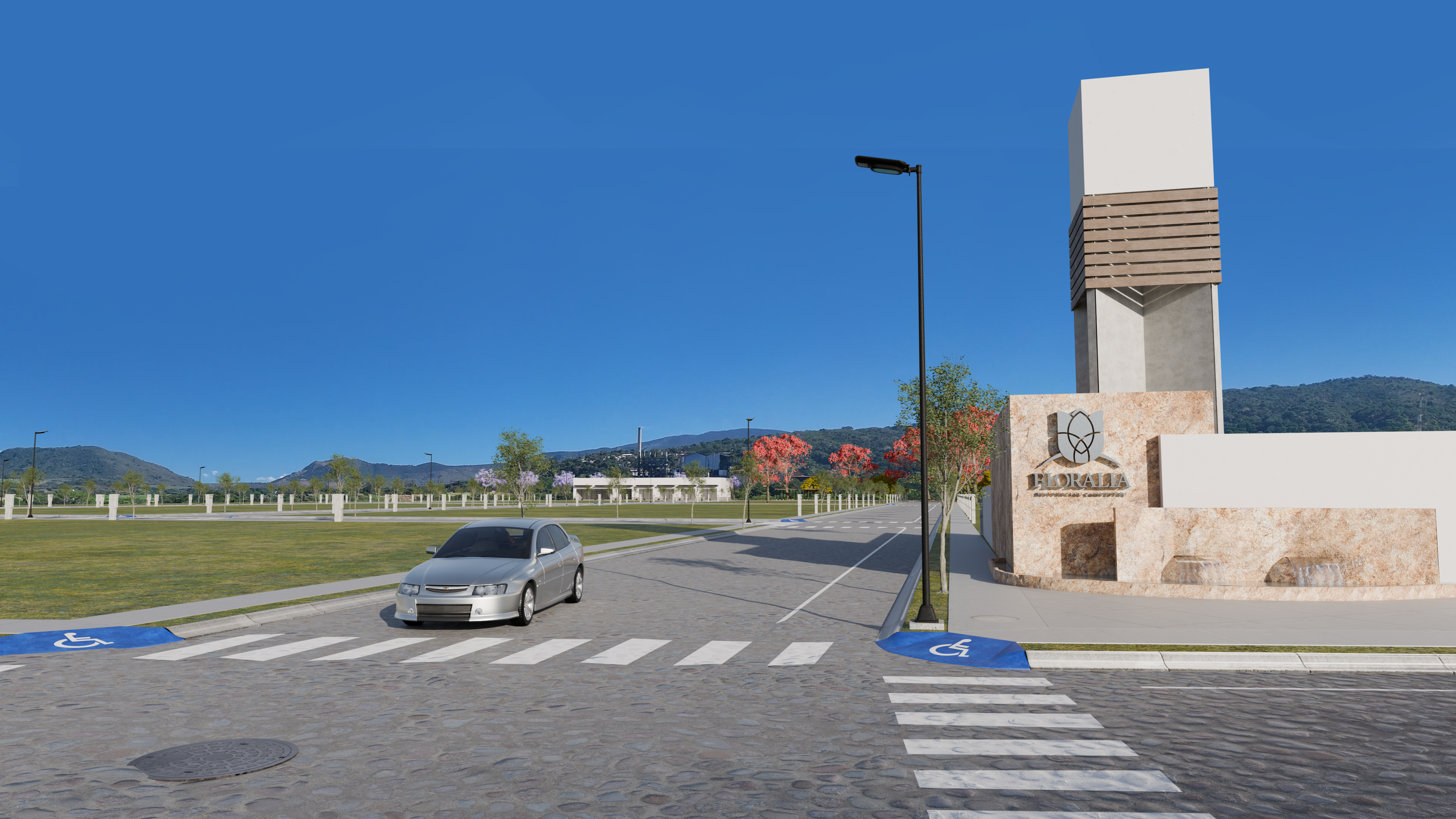 Acceso principal proyectado de Floralia Residencial Campestre